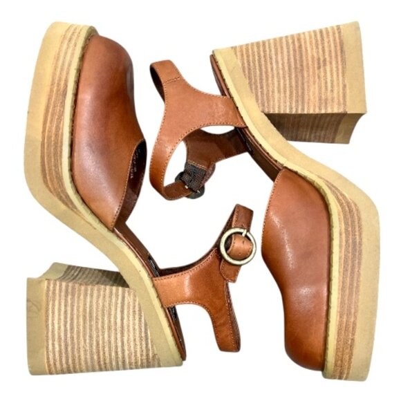 Vintage Candie's Lizzie Heeled Leather Clogs Sz 10 Pre-Loved - Picture 4 of 5